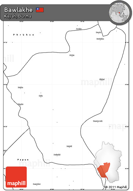 Blank Simple Map of Bawlakhe
