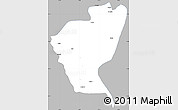 Gray Simple Map of Bawlakhe, single color outside