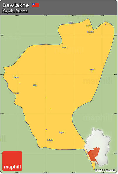 Savanna Style Simple Map of Bawlakhe, cropped outside