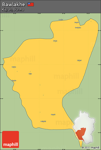 Savanna Style Simple Map of Bawlakhe, cropped outside