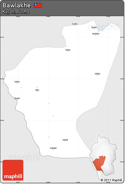 Silver Style Simple Map of Bawlakhe, single color outside