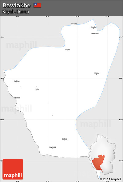 Silver Style Simple Map of Bawlakhe, single color outside