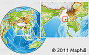 Physical Location Map of Dimawhso, highlighted country, highlighted parent region, within the entire country