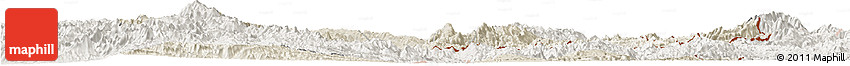 Shaded Relief Horizon Map of Kayah, lighten