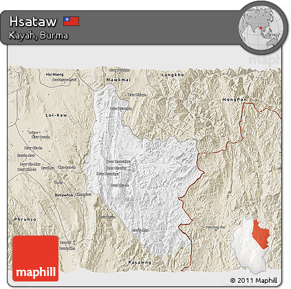 Classic Style 3D Map of Hsataw
