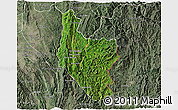 Satellite 3D Map of Hsataw, semi-desaturated