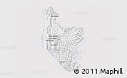 Silver Style 3D Map of Hsataw, single color outside