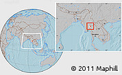 Gray Location Map of Hsataw, highlighted parent region, within the entire country, hill shading