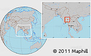 Gray Location Map of Hsataw, highlighted parent region, within the entire country