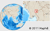 Shaded Relief Location Map of Hsataw, highlighted parent region