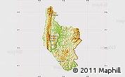Physical Map of Hsataw, cropped outside