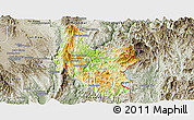 Physical Panoramic Map of Hsataw, semi-desaturated