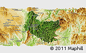 Satellite Panoramic Map of Hsataw, physical outside