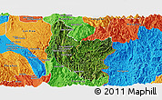Satellite Panoramic Map of Hsataw, political outside