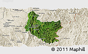 Satellite Panoramic Map of Hsataw, shaded relief outside