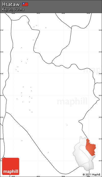 Blank Simple Map of Hsataw, no labels