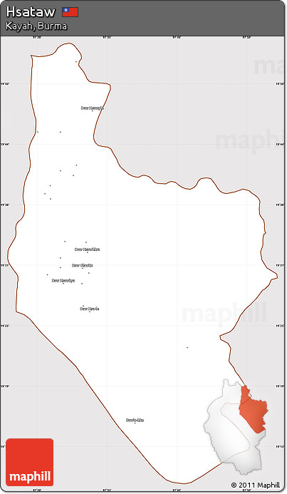 Classic Style Simple Map of Hsataw, cropped outside
