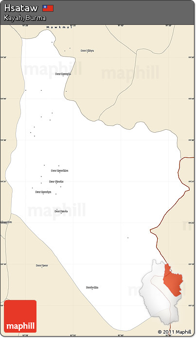 Classic Style Simple Map of Hsataw