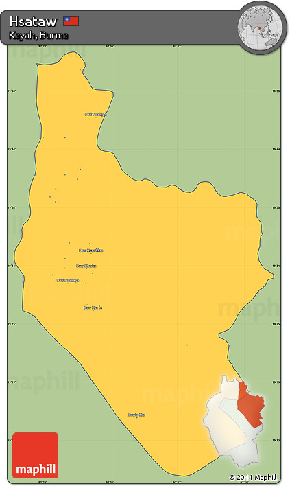 Savanna Style Simple Map of Hsataw, cropped outside