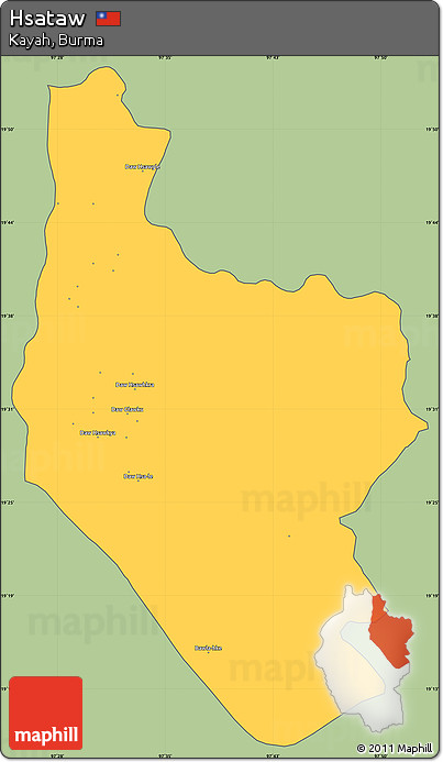 Savanna Style Simple Map of Hsataw, cropped outside