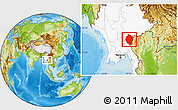 Physical Location Map of Kayah, highlighted country