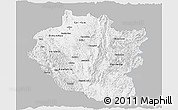 Gray Panoramic Map of Kayah, single color outside