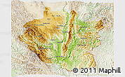 Physical Panoramic Map of Kayah, lighten