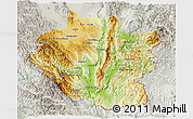 Physical Panoramic Map of Kayah, lighten, semi-desaturated