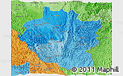 Political Shades Panoramic Map of Kayah