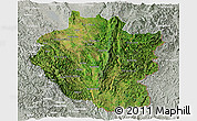 Satellite Panoramic Map of Kayah, lighten, semi-desaturated