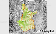 Physical 3D Map of Pasawng, desaturated
