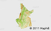 Physical 3D Map of Pasawng, single color outside