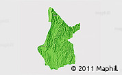 Political 3D Map of Pasawng, single color outside