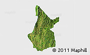 Satellite 3D Map of Pasawng, single color outside