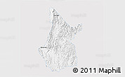 Silver Style 3D Map of Pasawng, single color outside