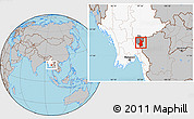 Gray Location Map of Pasawng, highlighted country, highlighted parent region