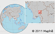 Gray Location Map of Pasawng, highlighted parent region