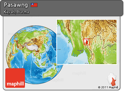 Physical Location Map of Pasawng, highlighted parent region