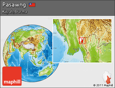 Physical Location Map of Pasawng, highlighted parent region