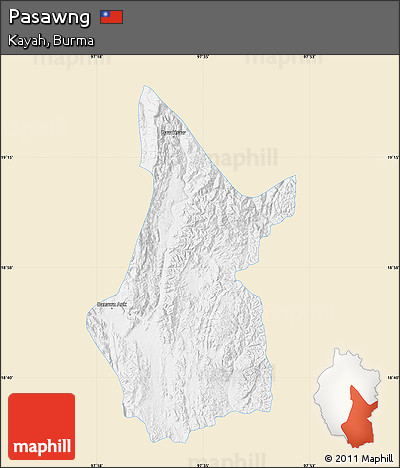 Classic Style Map of Pasawng, single color outside