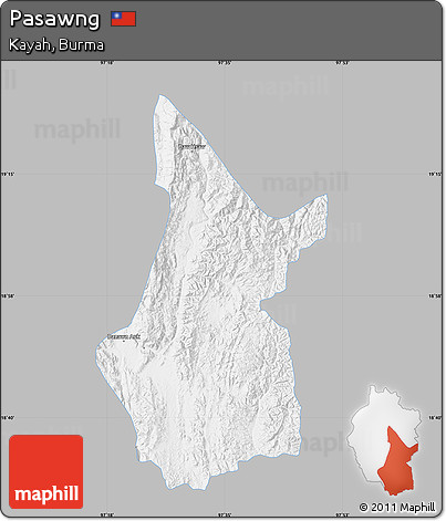 Gray Map of Pasawng, single color outside