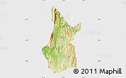 Physical Map of Pasawng, single color outside