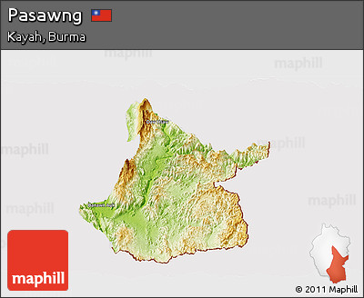 Physical Panoramic Map of Pasawng, cropped outside