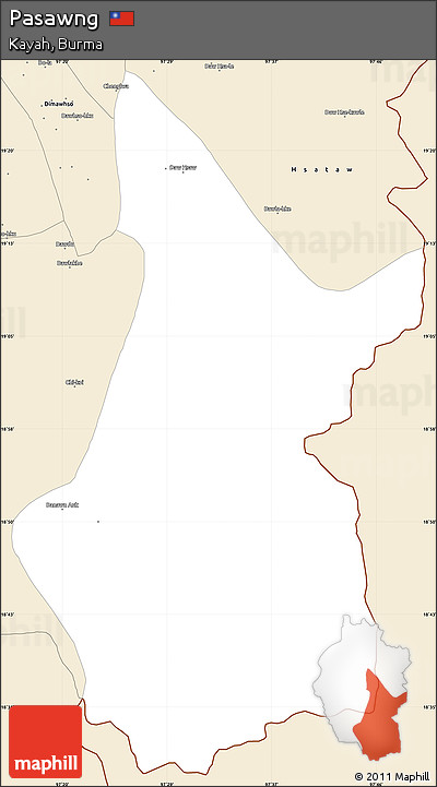 Classic Style Simple Map of Pasawng