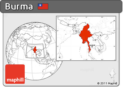 Blank Location Map of Burma