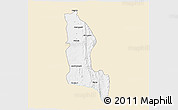Classic Style 3D Map of Gangaw, single color outside