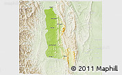 Physical 3D Map of Gangaw, lighten