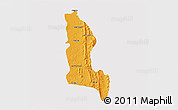 Political 3D Map of Gangaw, cropped outside