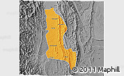 Political 3D Map of Gangaw, desaturated