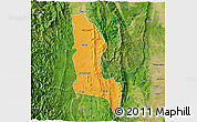 Political 3D Map of Gangaw, satellite outside
